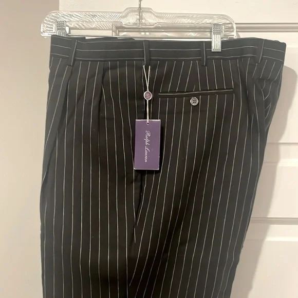 Ralph Lauren Purple Label Black Pinstripe Men's Pants NWT Sz 38